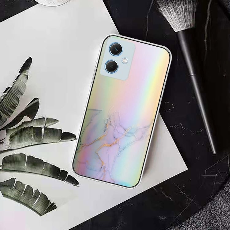 For Xiaomi Redmi Note 12 China Laser Marble Pattern Clear TPU Protective Phone Case
