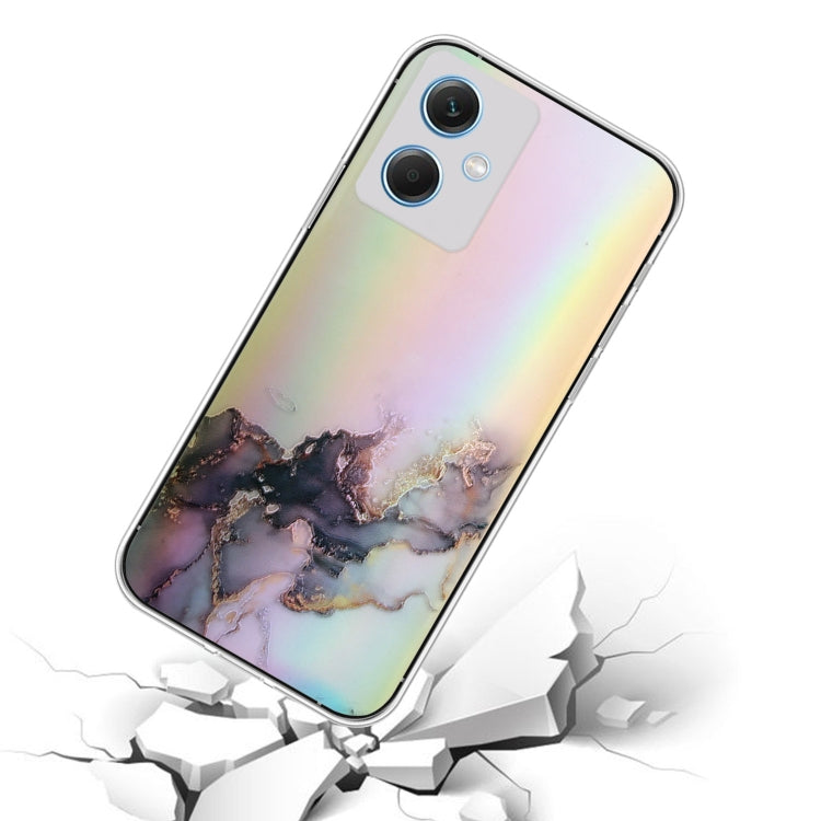 For Xiaomi Redmi Note 12 China Laser Marble Pattern Clear TPU Protective Phone Case
