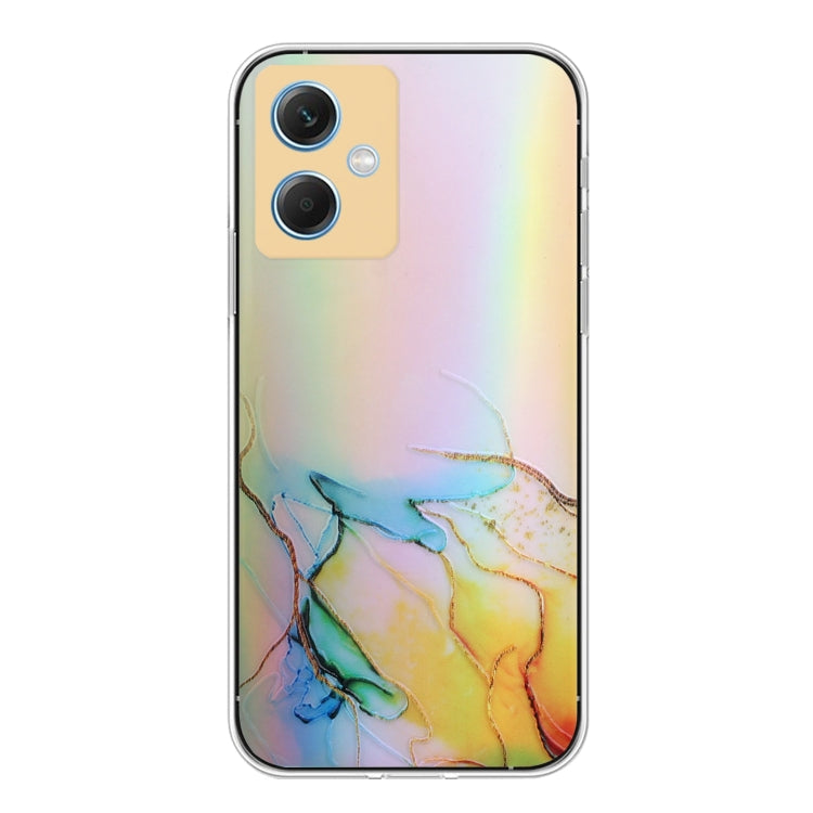 For Xiaomi Redmi Note 12 China Laser Marble Pattern Clear TPU Protective Phone Case