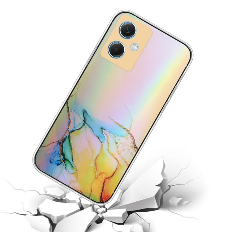 For Xiaomi Redmi Note 12 China Laser Marble Pattern Clear TPU Protective Phone Case