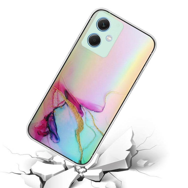 For Xiaomi Redmi Note 12 China Laser Marble Pattern Clear TPU Protective Phone Case