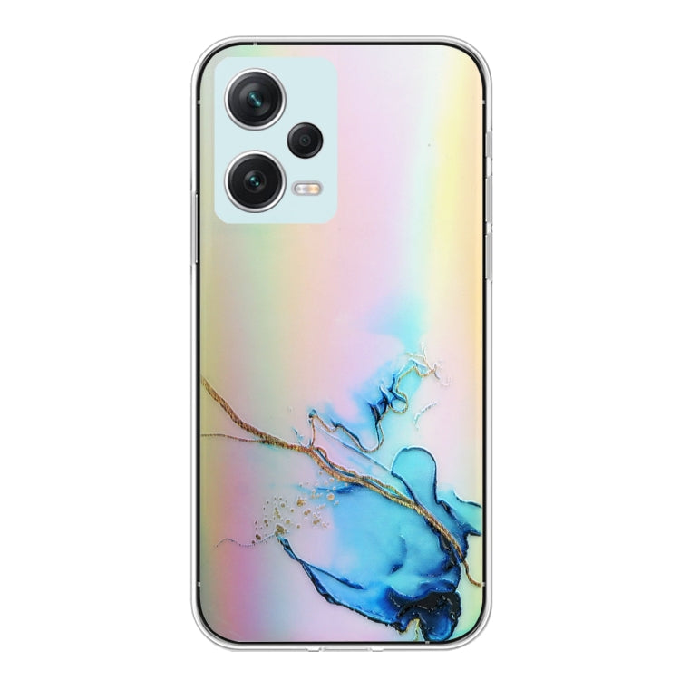 For Xiaomi Redmi Note 12 Pro 5G China Laser Marble Pattern Clear TPU Protective Phone Case