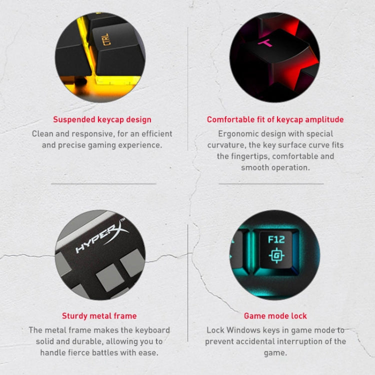 Kingston HyperX HX-KB6RDX-US Origin RGB Gaming Mechanical Keyboard, Style:Fire Shaft