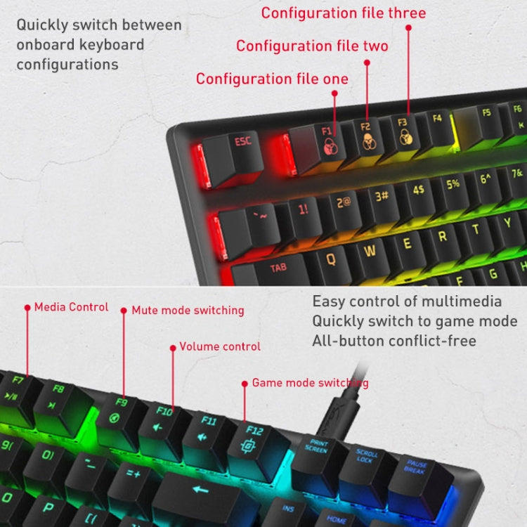 Kingston HyperX HX-KB7AQX-US Origin Competitive Edition RGB Gaming Mechanical Keyboard, Style:Water Shaft