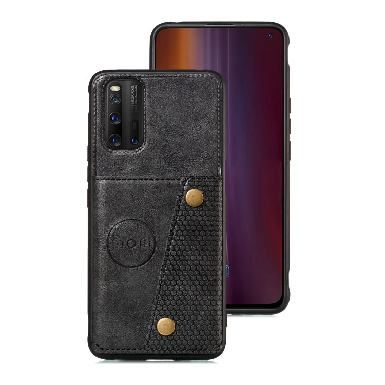 For Vivo IQOO3 PU + TPU Shockproof Magnetic Protective Case with Card Slots