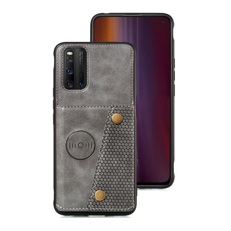 For Vivo IQOO3 PU + TPU Shockproof Magnetic Protective Case with Card Slots