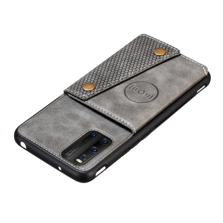 For Vivo IQOO3 PU + TPU Shockproof Magnetic Protective Case with Card Slots