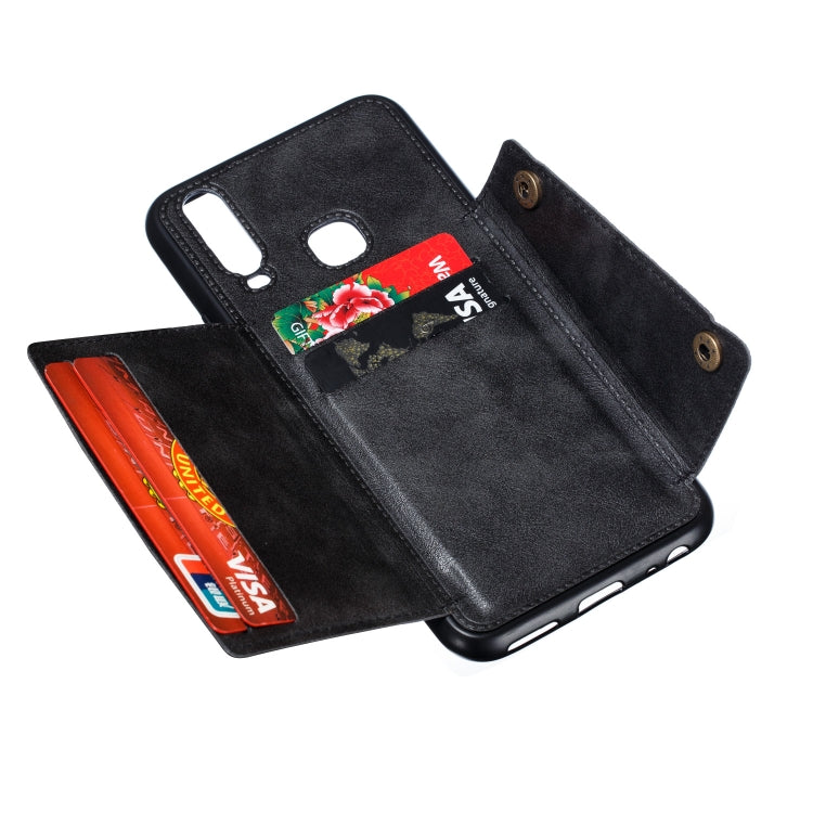 For Huawei Y7p 2020 PU + TPU Shockproof Magnetic Protective Case with Card Slots