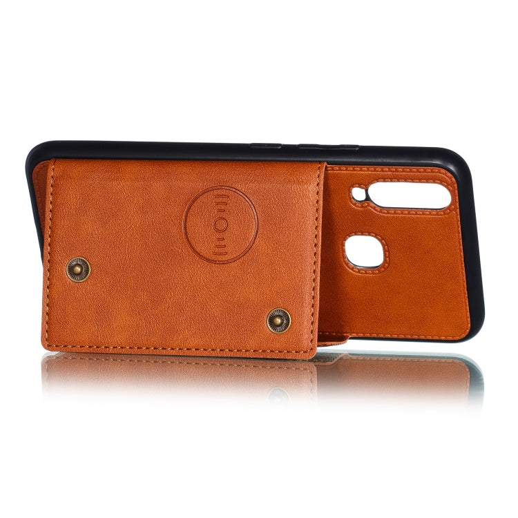 For Huawei Y7p 2020 PU + TPU Shockproof Magnetic Protective Case with Card Slots