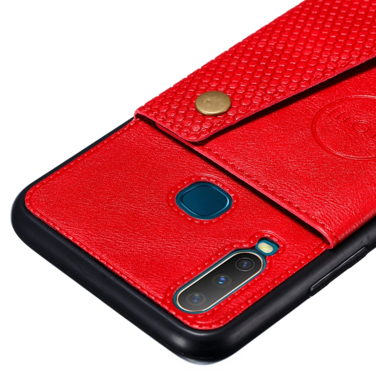 For Huawei Y7p 2020 PU + TPU Shockproof Magnetic Protective Case with Card Slots