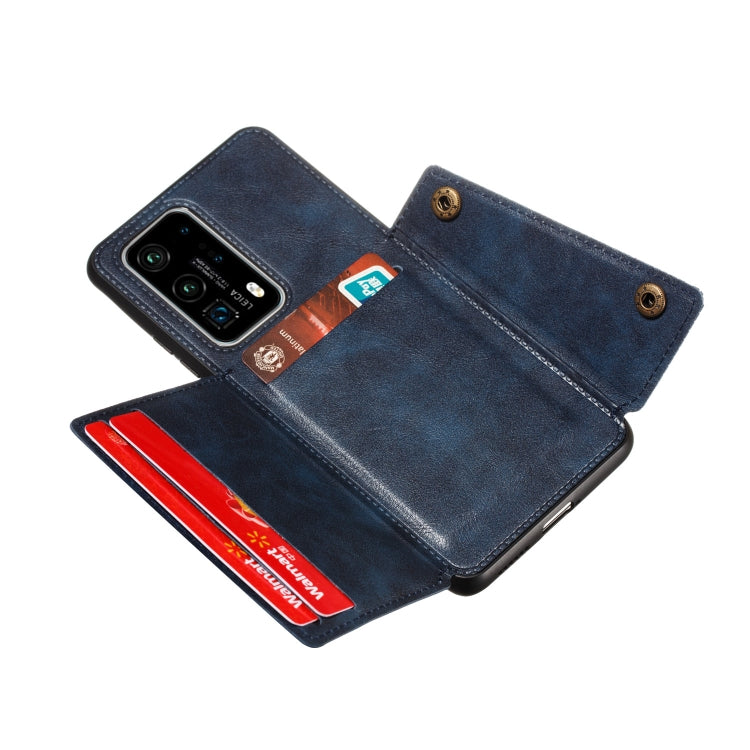 For Huawei P40 Pro PU + TPU Shockproof Magnetic Protective Case with Card Slots