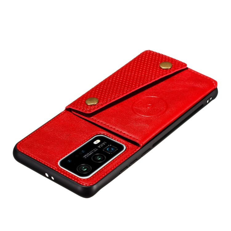 For Huawei P40 Pro PU + TPU Shockproof Magnetic Protective Case with Card Slots