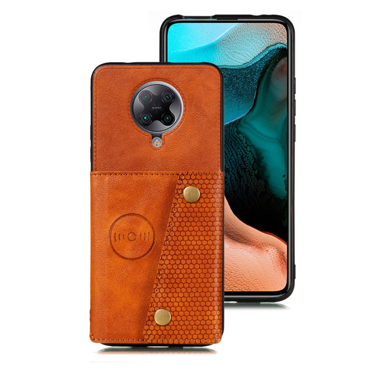 For Xiaomi Redmi K30 Pro PU + TPU Shockproof Magnetic Protective Case with Card Slots