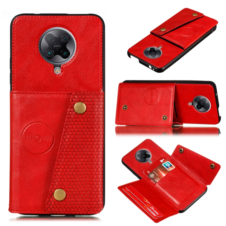 For Xiaomi Redmi K30 Pro PU + TPU Shockproof Magnetic Protective Case with Card Slots