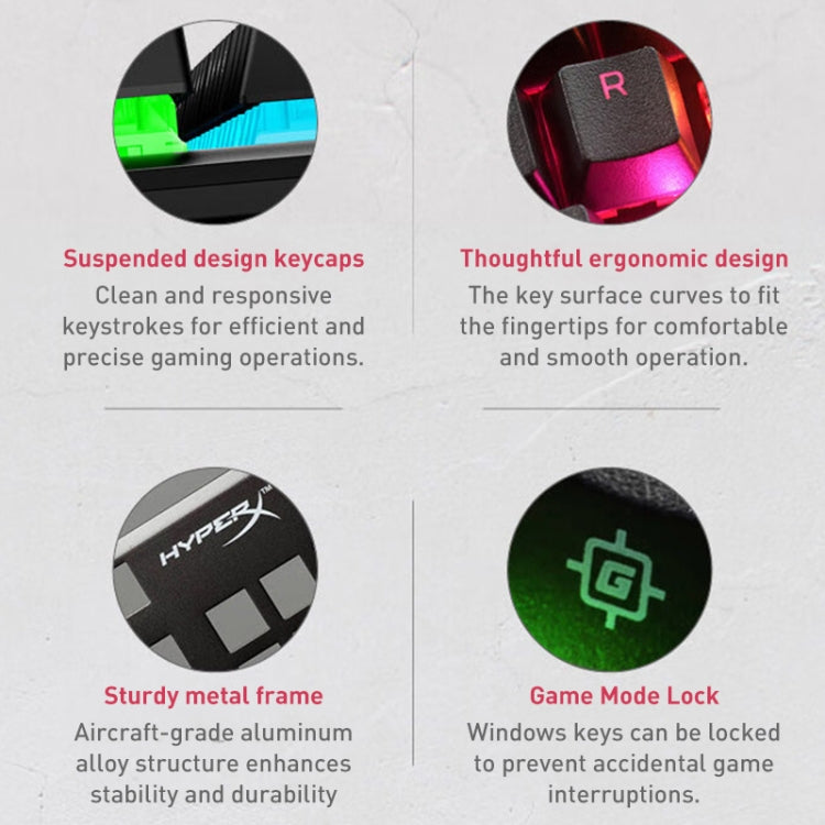 Kingston HyperX Origin PBT Keycap RGB Gaming Mechanical Keyboard, Style:Water Shaft