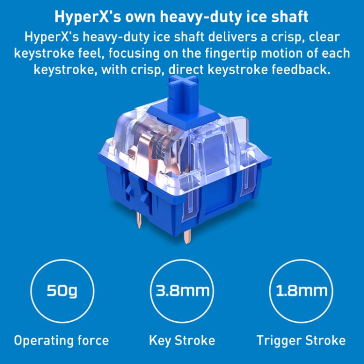 Kingston HyperX Origin PBT Keycap RGB Gaming Mechanical Keyboard, Style:Ice Shaft