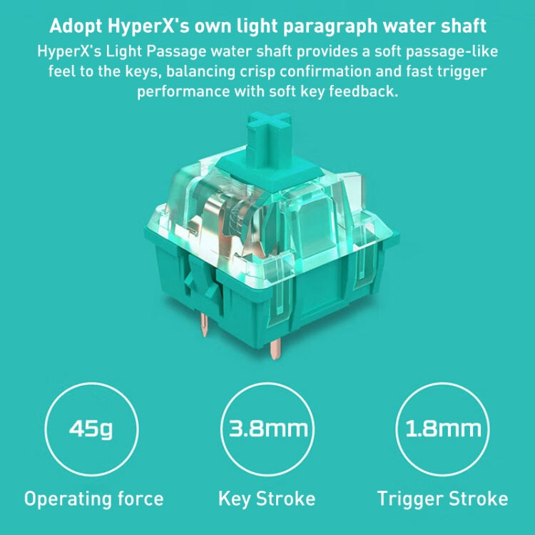 Kingston HyperX Origin Competitive Edition PBT Keycap RGB Gaming Mechanical Keyboard, Style:Water Shaft