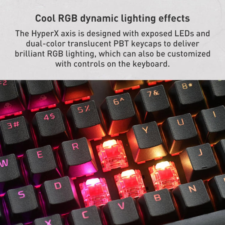 Kingston HyperX Origin Competitive Edition PBT Keycap RGB Gaming Mechanical Keyboard, Style:Ice Shaft