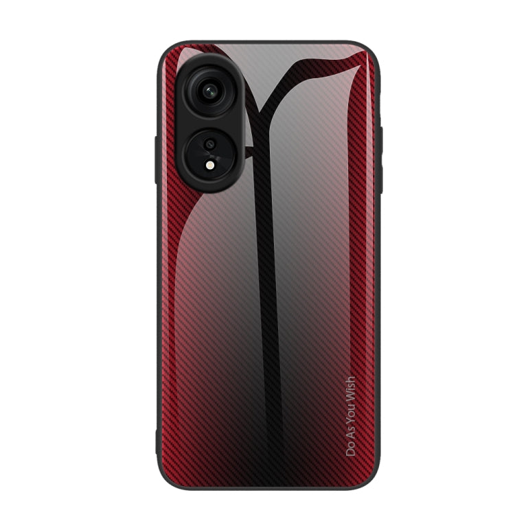 For OPPO A1 Pro Texture Gradient Glass TPU Phone Case