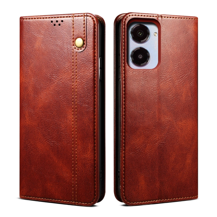 For Realme 10 4G Oil Wax Crazy Horse Texture Leather Phone Case
