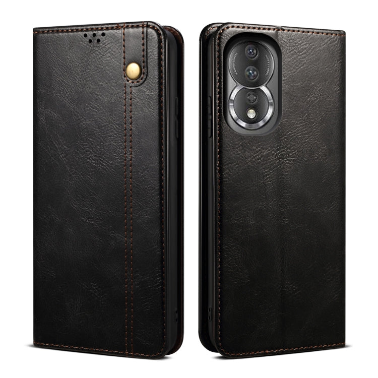 For Honor 80 Oil Wax Crazy Horse Texture Leather Phone Case