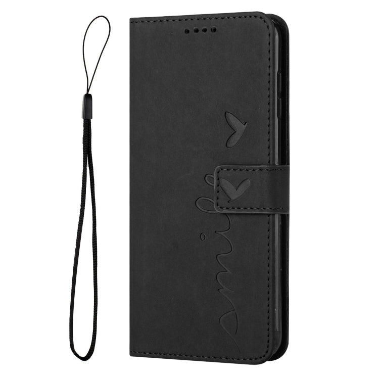 For Sony Xperia 10 IV Skin Feel Heart Embossed Leather Phone Case