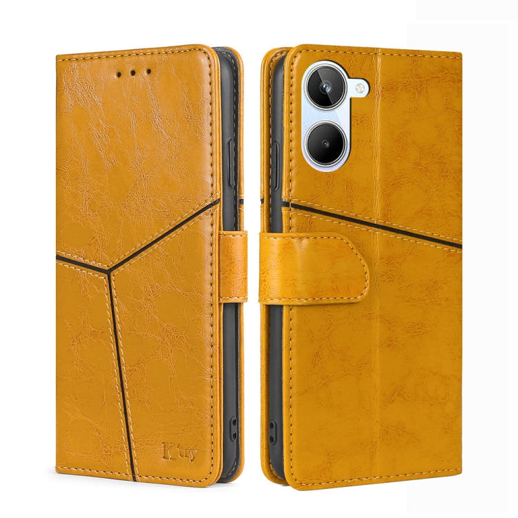For Realme 10 4G Geometric Stitching Horizontal Flip Leather Phone Case