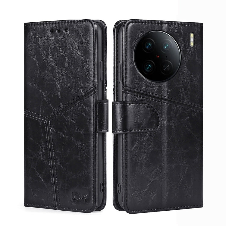 For vivo X90 Pro+ Geometric Stitching Horizontal Flip Leather Phone Case