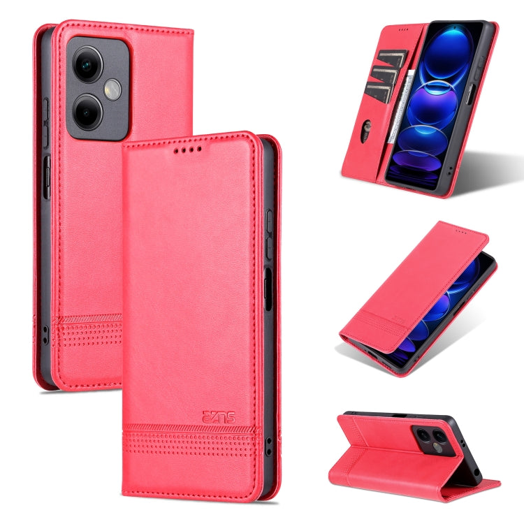 For Xiaomi Redmi Note 12 China AZNS Magnetic Calf Texture Leather Phone Case