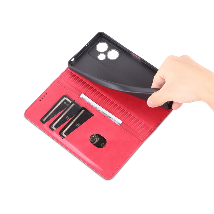 For Xiaomi Redmi Note 12 China AZNS Magnetic Calf Texture Leather Phone Case