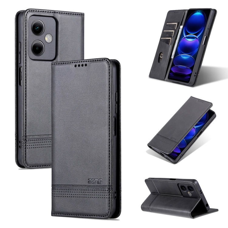 For Xiaomi Redmi Note 12 China AZNS Magnetic Calf Texture Leather Phone Case