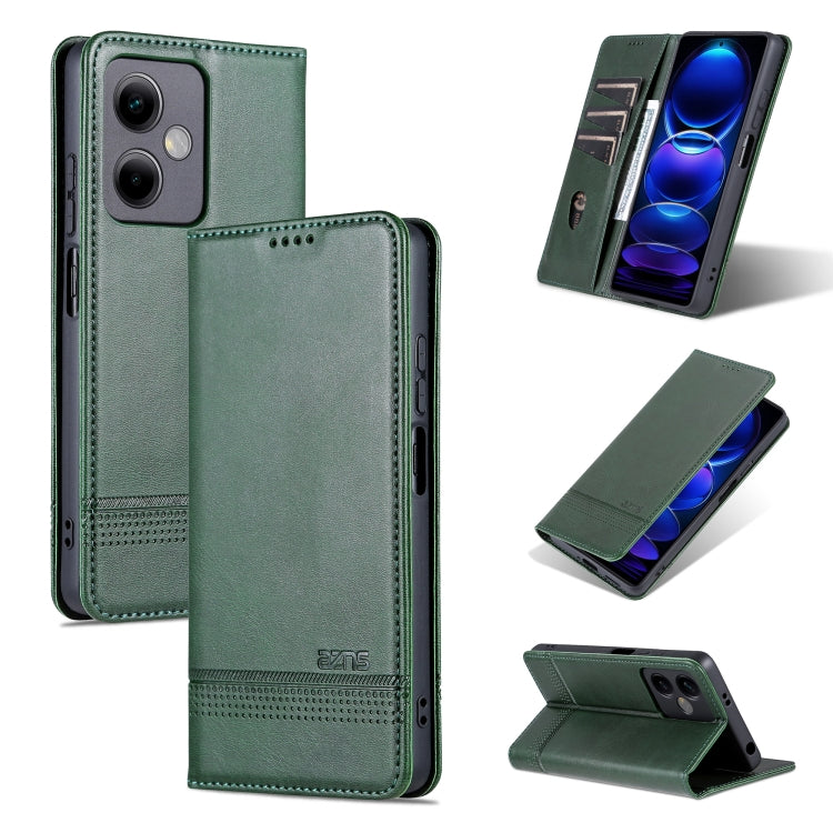 For Xiaomi Redmi Note 12 China AZNS Magnetic Calf Texture Leather Phone Case