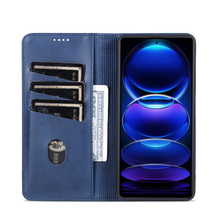 For Xiaomi Redmi Note 12 China AZNS Magnetic Calf Texture Leather Phone Case