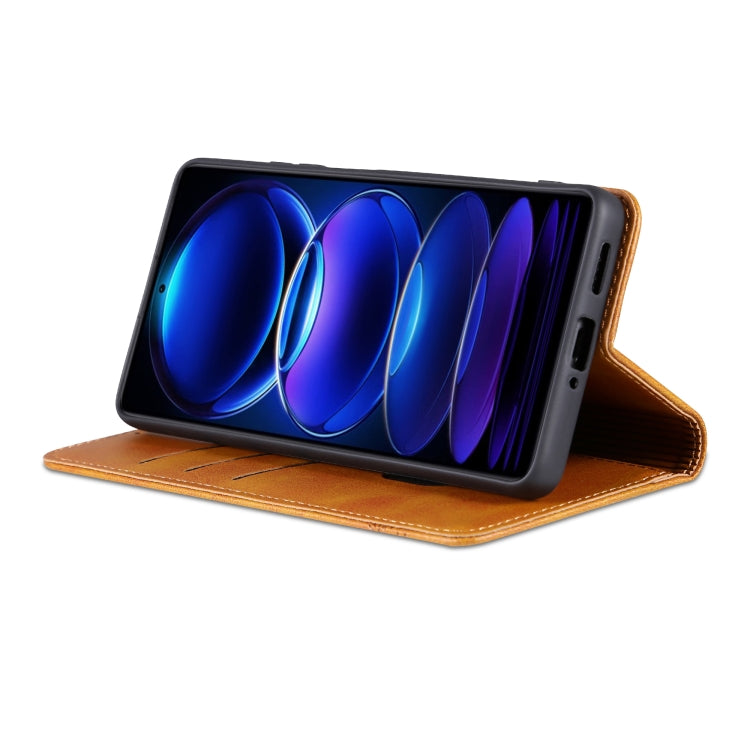 For Xiaomi Redmi Note 12 China AZNS Magnetic Calf Texture Leather Phone Case
