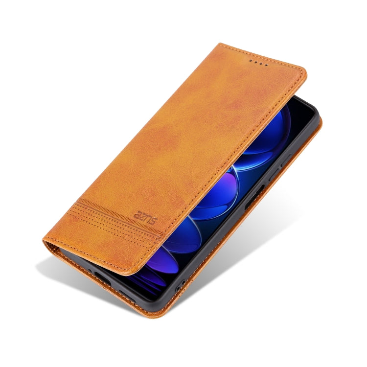 For Xiaomi Redmi Note 12 China AZNS Magnetic Calf Texture Leather Phone Case