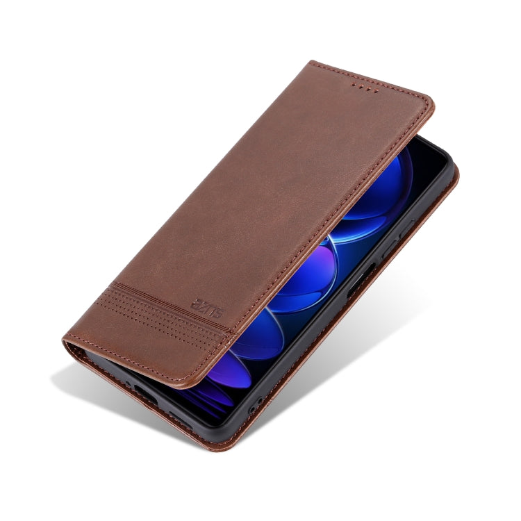 For Xiaomi Redmi Note 12 China AZNS Magnetic Calf Texture Leather Phone Case