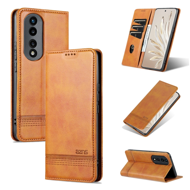 For Honor 80 AZNS Magnetic Calf Texture Leather Phone Case