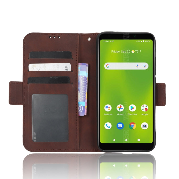 For Cricket Debut Smart Skin Feel Calf Texture Card Slots Leather Phone Case