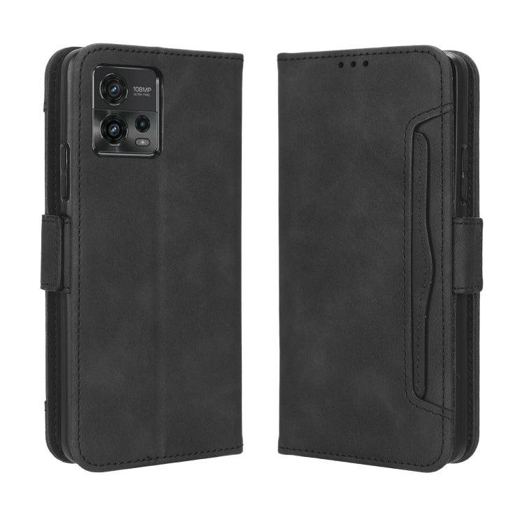 For Motorola Moto G72 4G Skin Feel Calf Texture Card Slots Leather Phone Case