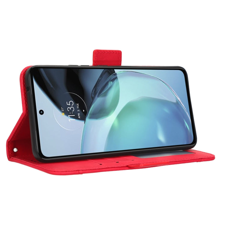 For Motorola Moto G72 4G Skin Feel Calf Texture Card Slots Leather Phone Case