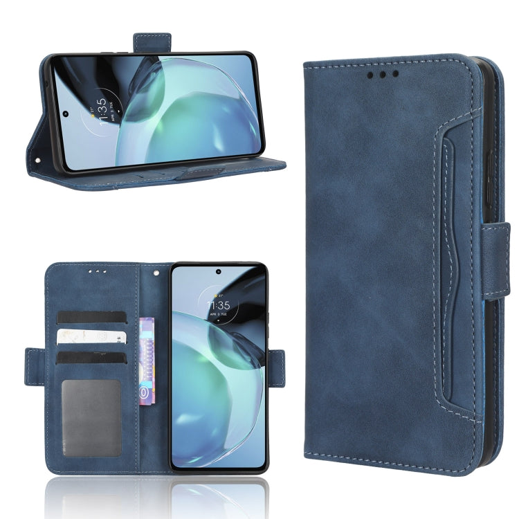 For Motorola Moto G72 4G Skin Feel Calf Texture Card Slots Leather Phone Case