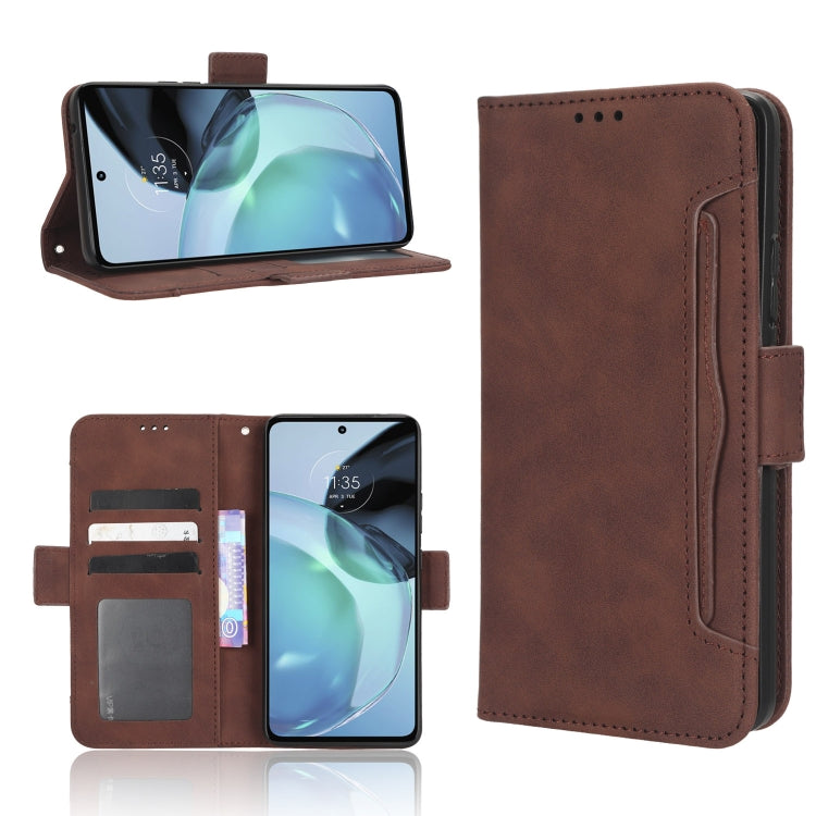 For Motorola Moto G72 4G Skin Feel Calf Texture Card Slots Leather Phone Case