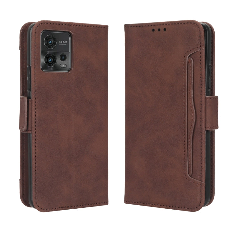 For Motorola Moto G72 4G Skin Feel Calf Texture Card Slots Leather Phone Case
