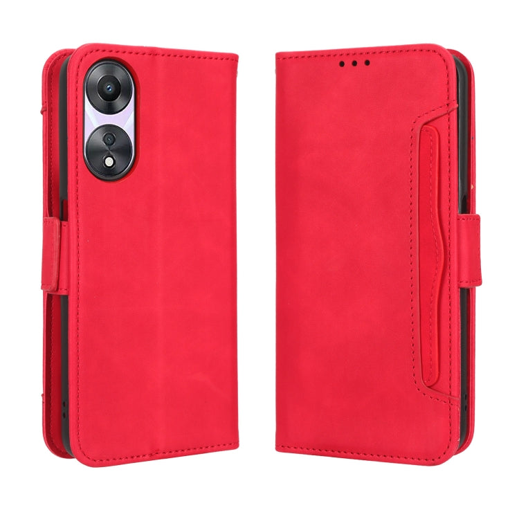 For OPPO A58 5G Skin Feel Calf Texture Card Slots Leather Phone Case