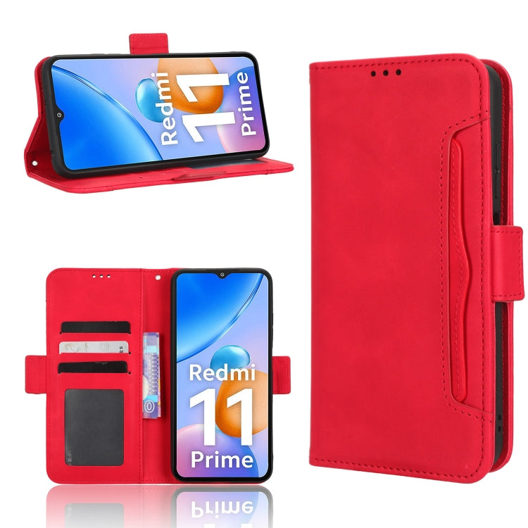 For Xiaomi Redmi 11 Prime 4G Skin Feel Calf Texture Card Slots Leather Phone Case