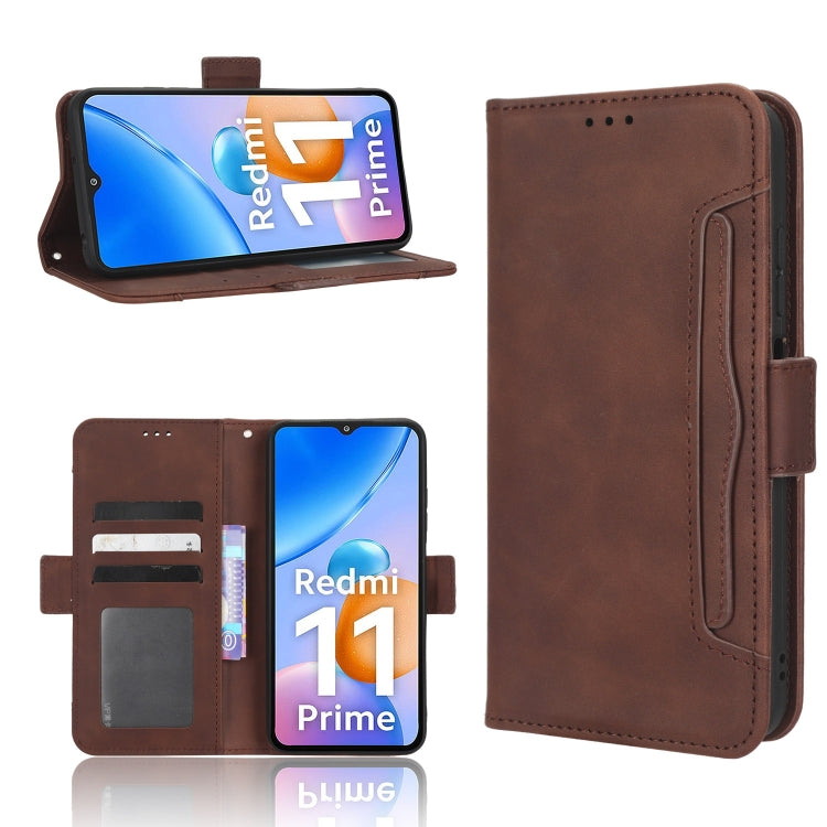 For Xiaomi Redmi 11 Prime 4G Skin Feel Calf Texture Card Slots Leather Phone Case