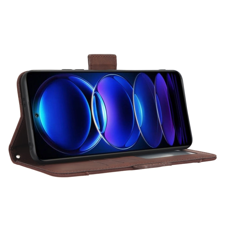 For Xiaomi Redmi Note 12 5G China Skin Feel Calf Texture Card Slots Leather Phone Case