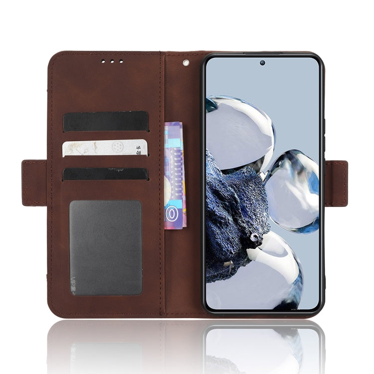 For Xiaomi 12T Pro Skin Feel Calf Texture Card Slots Leather Phone Case