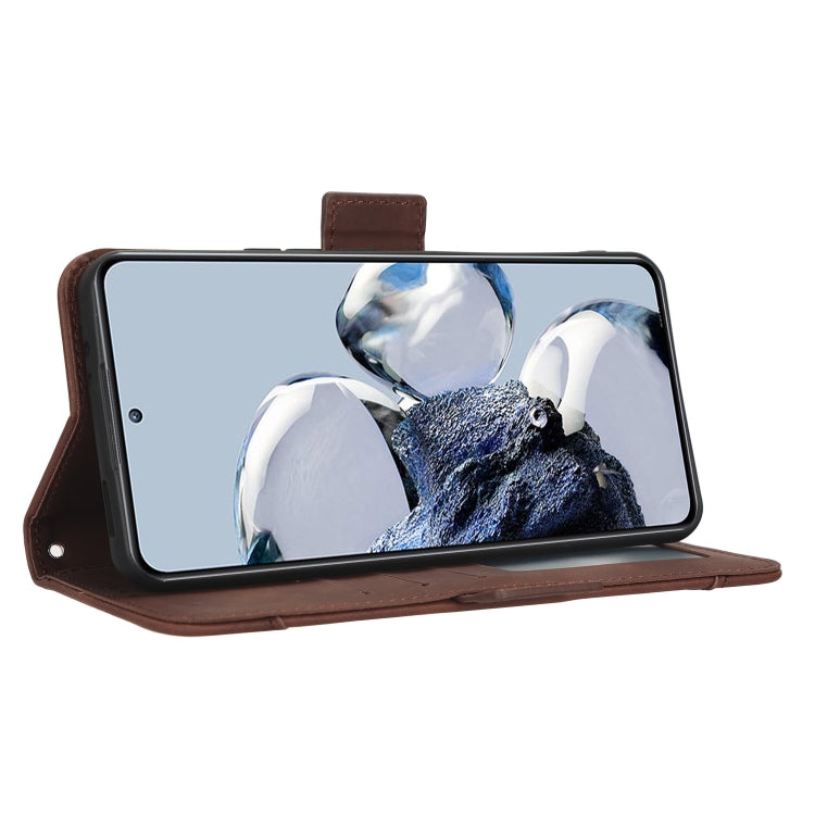 For Xiaomi 12T Pro Skin Feel Calf Texture Card Slots Leather Phone Case