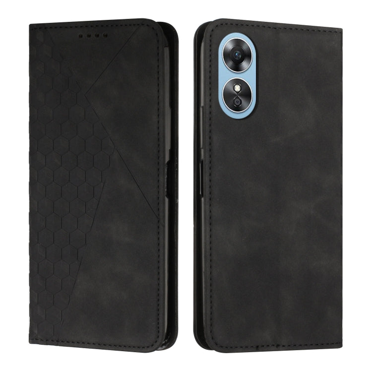For OPPO A17 Diamond Splicing Skin Feel Magnetic Leather Phone Case
